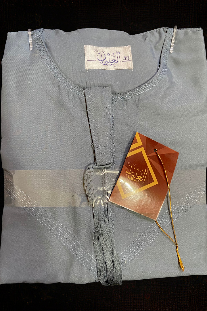 Bluish Gray Emirati Kids’ Thobe | Gulf Elegance for Boys