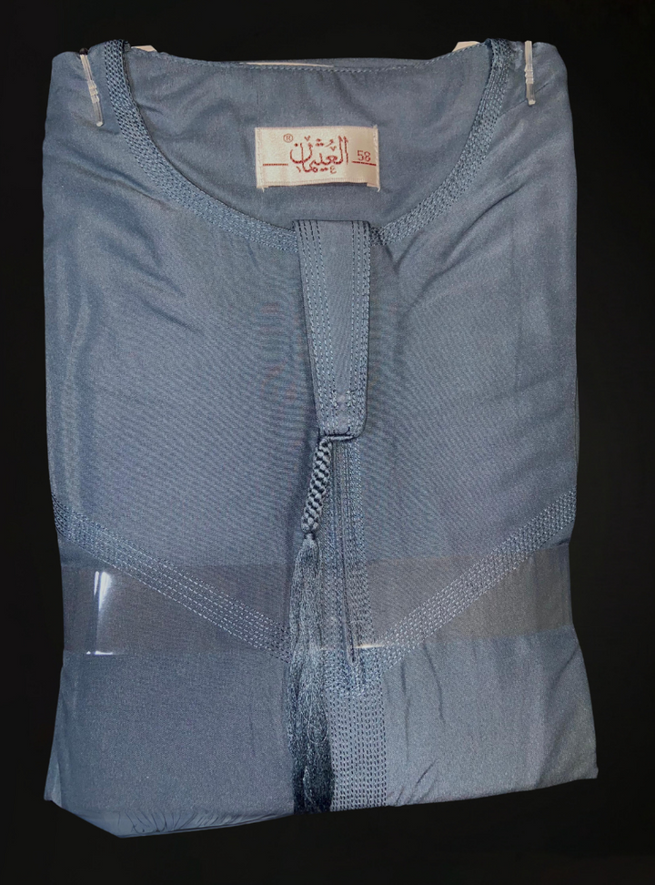 Emirati Bedouin Blue Kandura | Elegant Style for Men