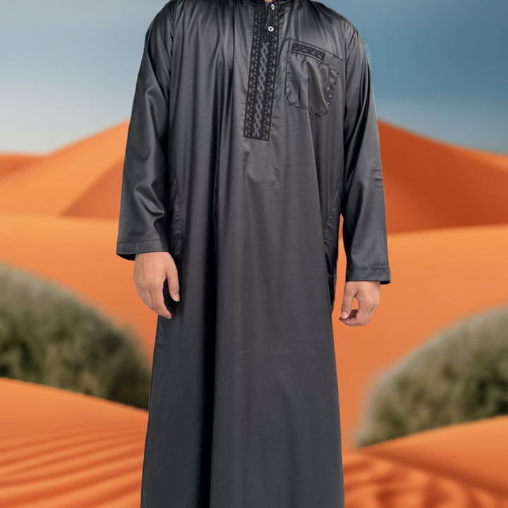 Akh In Black Moroccan Luxury Djellaba | Timeless Elegance