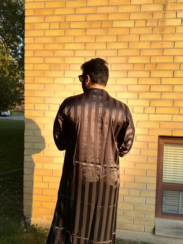 Moroccan Djellaba Black & Charcoal Grey | Sleek & Stylish - Image 3