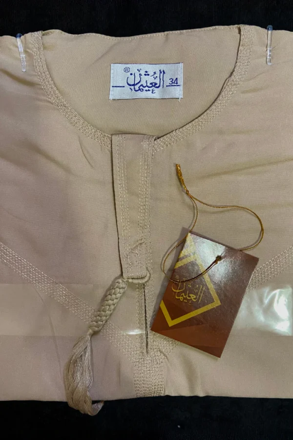 Khaki Emirati Kids’ Thobe | Classic Gulf Elegance for Boys