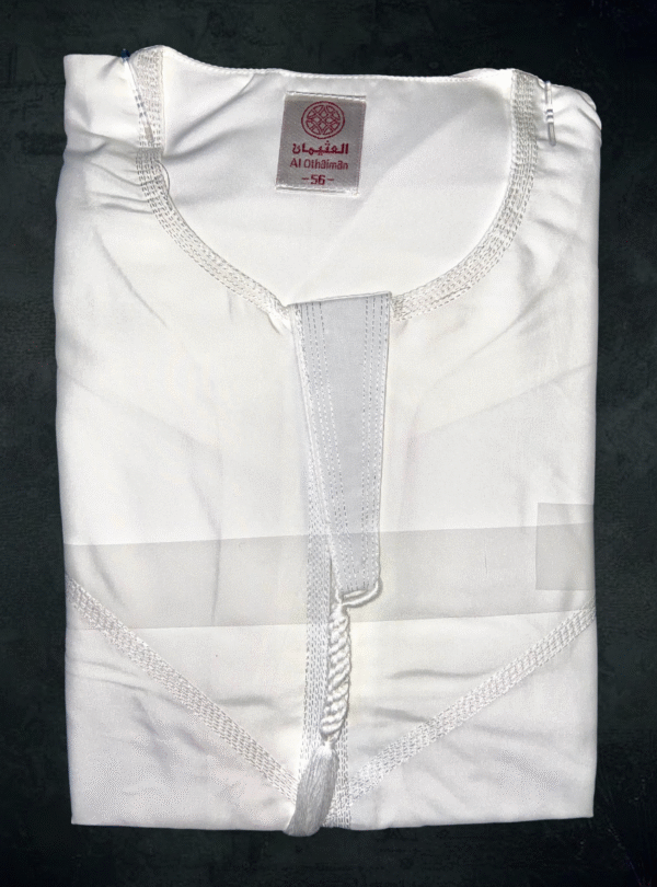 Emirati Sheikh Snow White Kandura | Classic Elegance for Men - Image 2