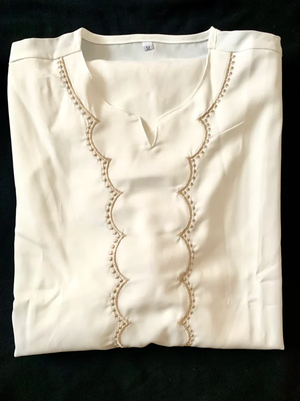 Moroccan Djellaba Thobe Minimalist White | Style & Comfort - Image 7
