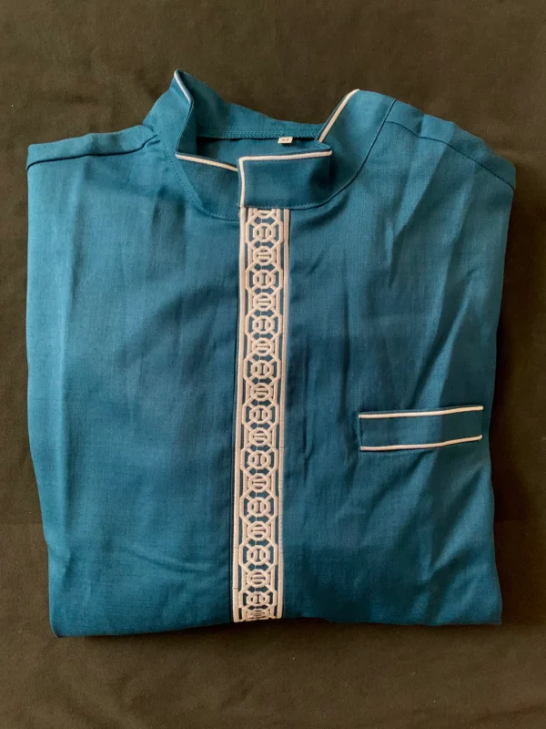 Formal Thobe Elite Navy | Elegant, Comfortable & Luxurious - Image 8