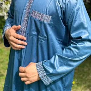 Thobe Al Jadeed Crescent Blue Al-Hilali | Modern Elegance