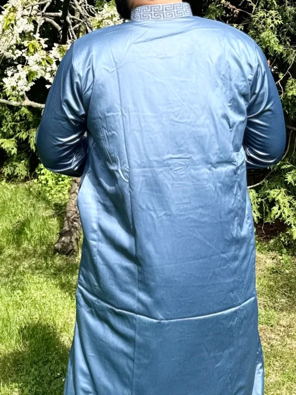 Thobe Al Jadeed Crescent Blue Al-Hilali | Modern Elegance - Image 2