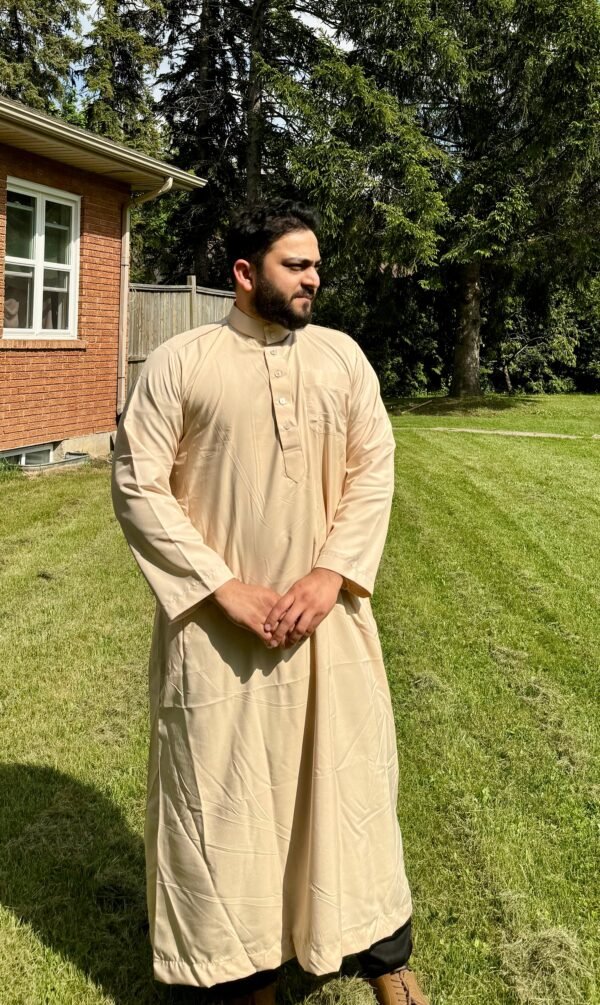 Saudi Arabian Almond | Premium Thobe with Timeless Elegance - Image 4