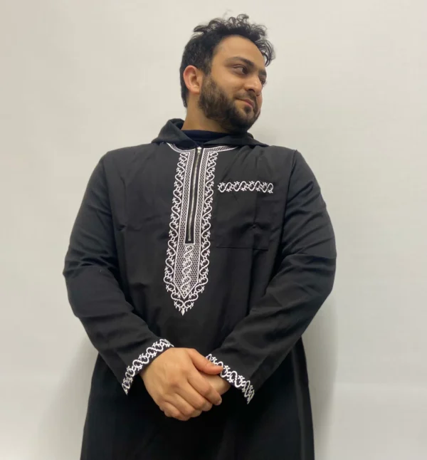 Formal Hooded Thobe Elite Black | Elegant, Comfortable & Luxurious - Image 7