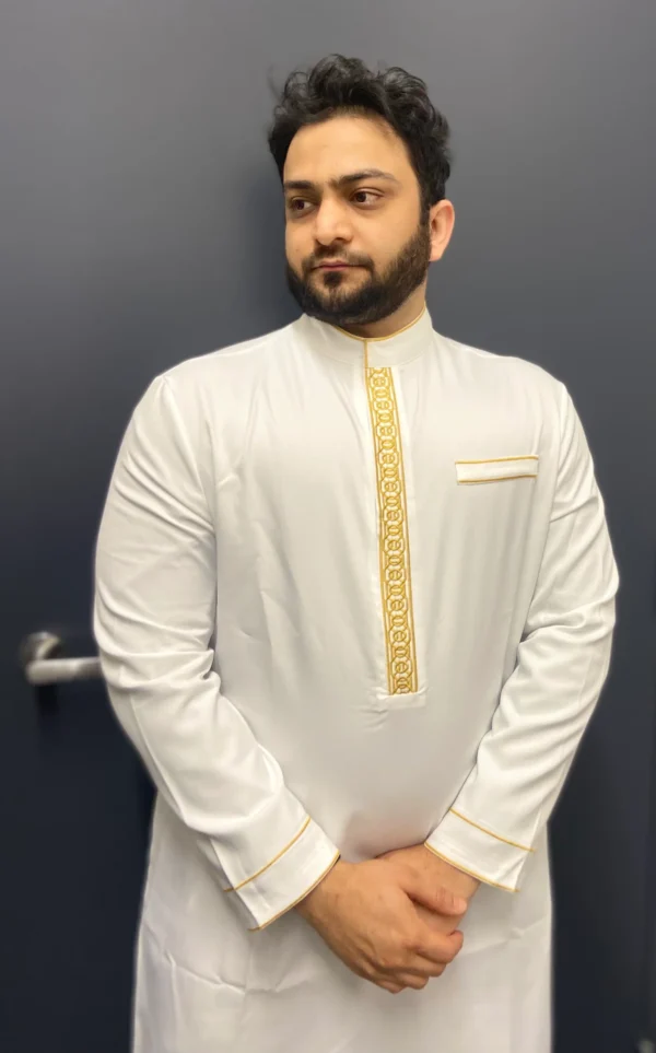 Formal Thobe Elite White | Elegant, Comfortable & Luxurious - Image 10