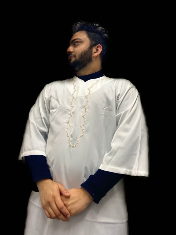 Moroccan Djellaba Thobe Minimalist White | Style & Comfort - Image 3