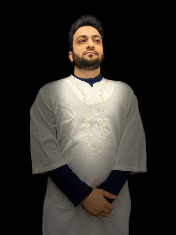 Moroccan Djellaba Thobe Minimalist White | Style & Comfort - Image 2