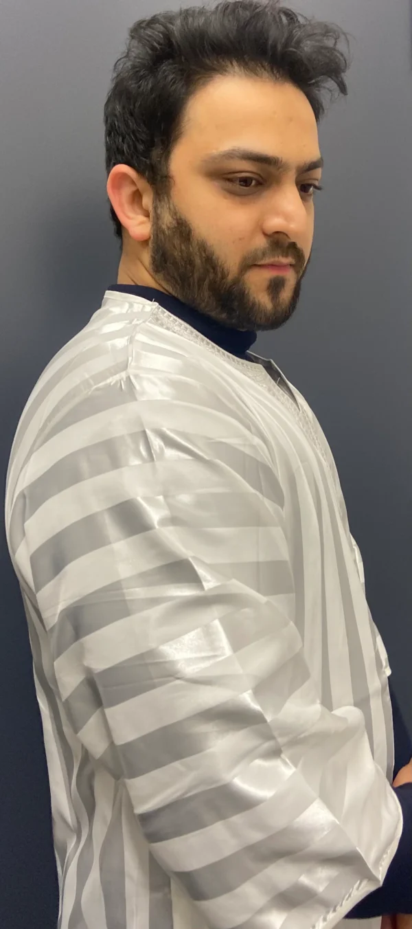 Moroccan Djellaba Thobe White Striped | Style & Comfort - Image 3