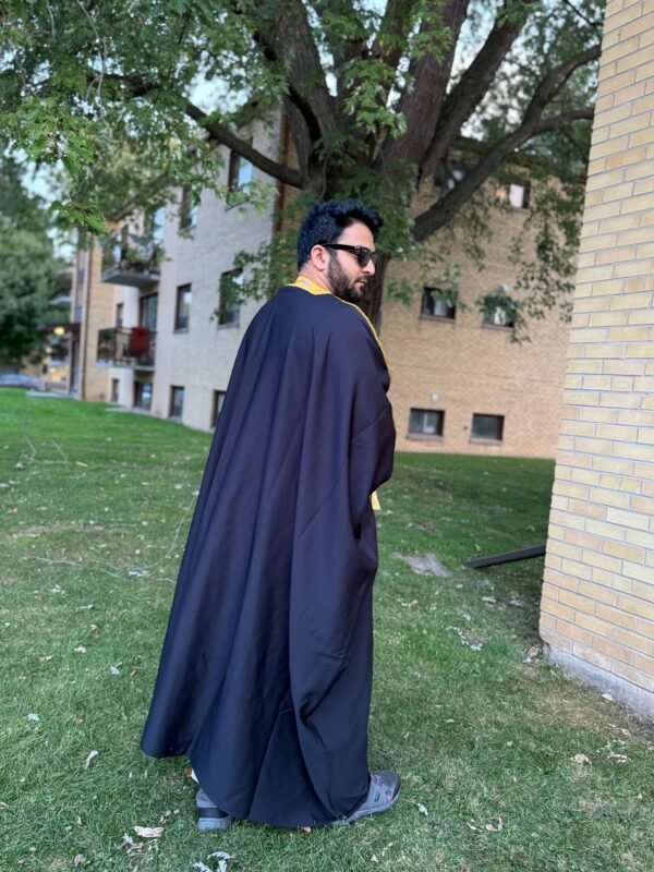 Bisht Boss | Embroidered Royal Black Thobe Overcoat - Image 2