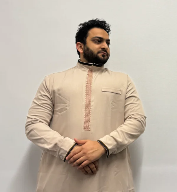 Formal Thobe Elite Beige | Elegant, Comfortable & Luxurious - Image 7