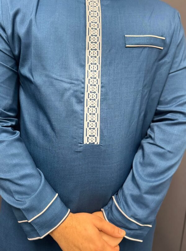 Formal Thobe Elite Navy | Elegant, Comfortable & Luxurious - Image 3