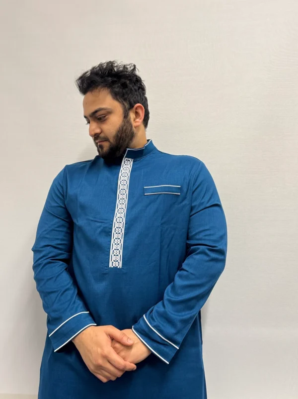 Formal Thobe Elite Navy | Elegant, Comfortable & Luxurious - Image 2
