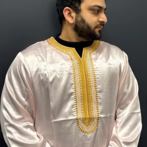 Moroccan Djellaba Thobe Rose Gold | Full-Sleeved Style & Comfort