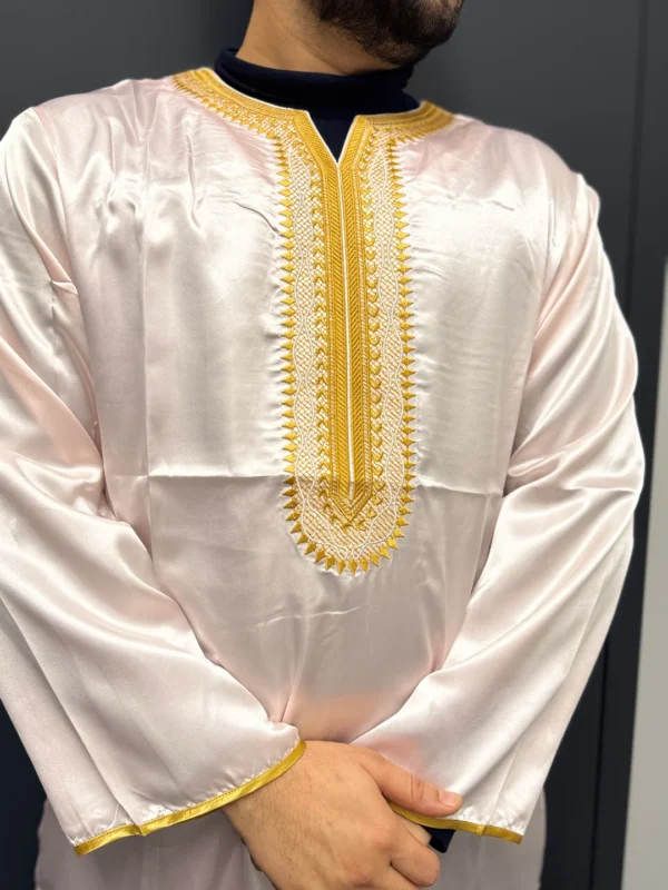 Moroccan Djellaba Thobe Rose Gold | Full-Sleeved Style & Comfort - Image 8