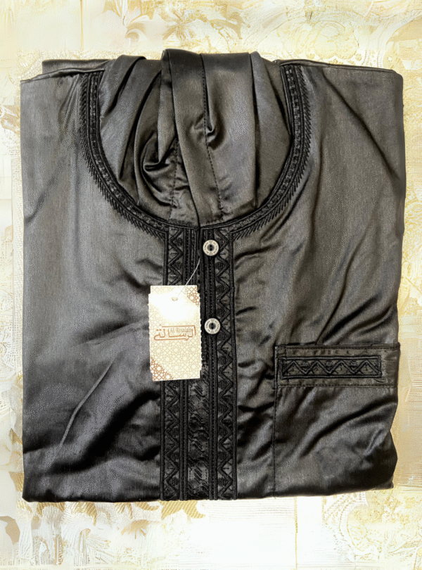 Akh In Black Moroccan Luxury Djellaba | Timeless Elegance - Image 9