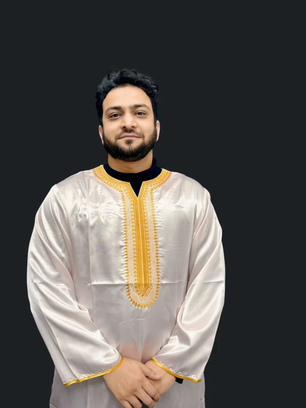 Moroccan Djellaba Thobe Rose Gold | Full-Sleeved Style & Comfort - Image 2