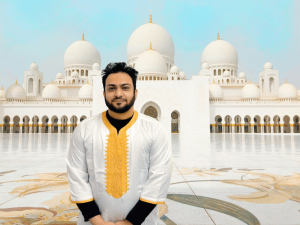 Elite Embroidered Half-Sleeve Djellaba White and Gold | Luxury & Comfort - Image 2