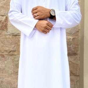 Emirati Sheikh Snow White Kandura | Classic Elegance for Men
