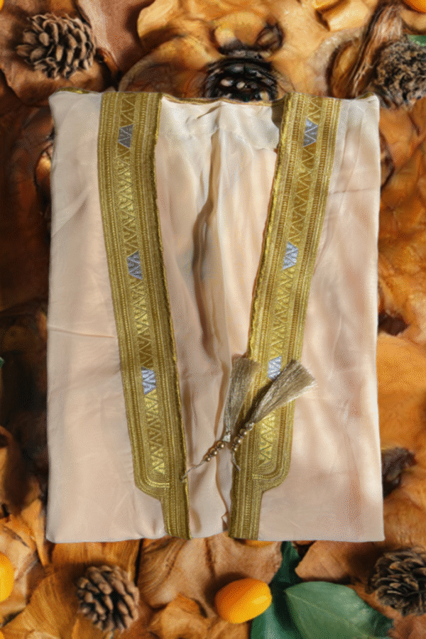 Bisht Boss | Luxury Embroidered Thobe Rose Gold Overcoat - Image 2