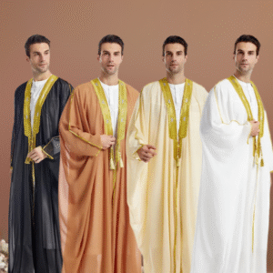 Bisht Boss | Luxury Embroidered Thobe Rose Gold Overcoat