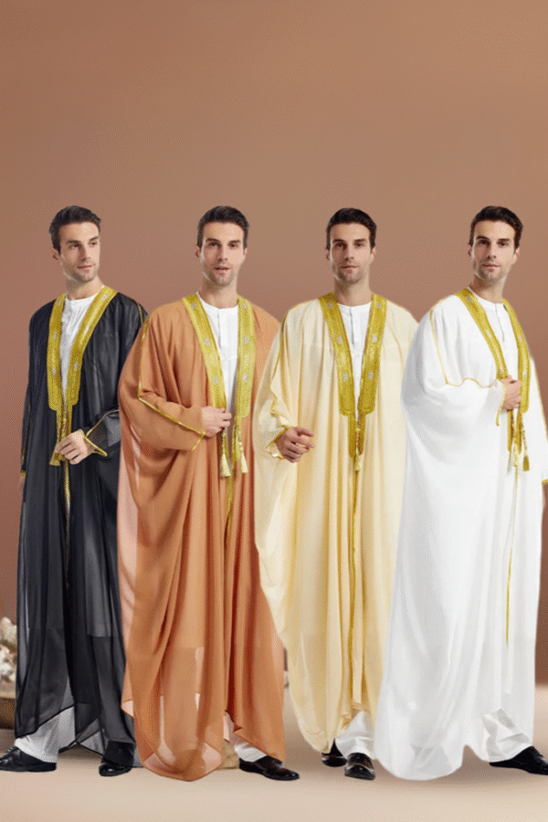 Bisht Boss | Luxury Embroidered Thobe Rose Gold Overcoat